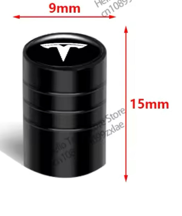 4Pcs Car Wheel Tire Valve Caps Cover Car Wheel Tire Stem Air Valve Caps for Tesla Model 3 Model S Model X