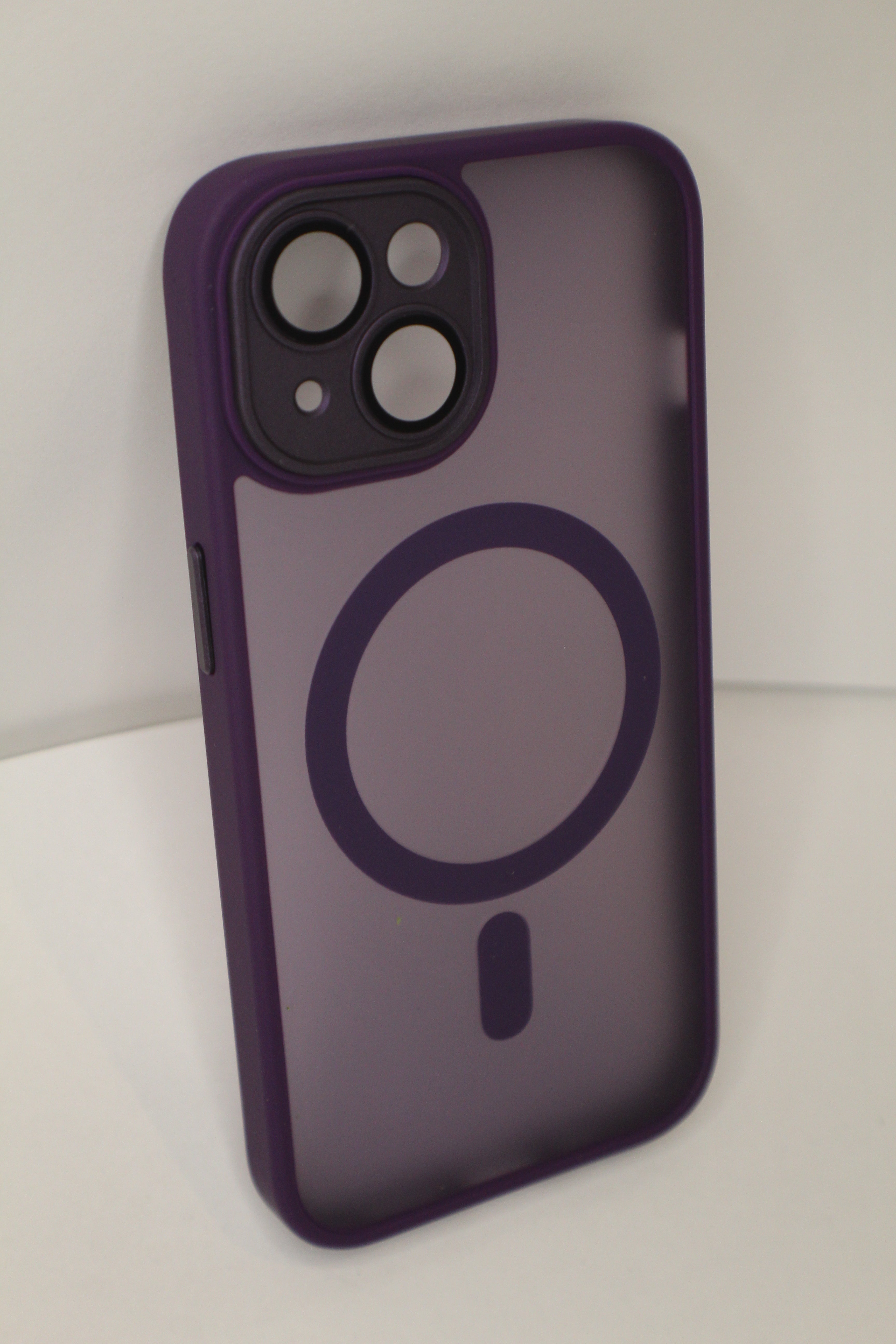 For Phone Armor Magnetic Wireless Charging Case For iPhone Shockproof Lens Protection Cover Dark Purple