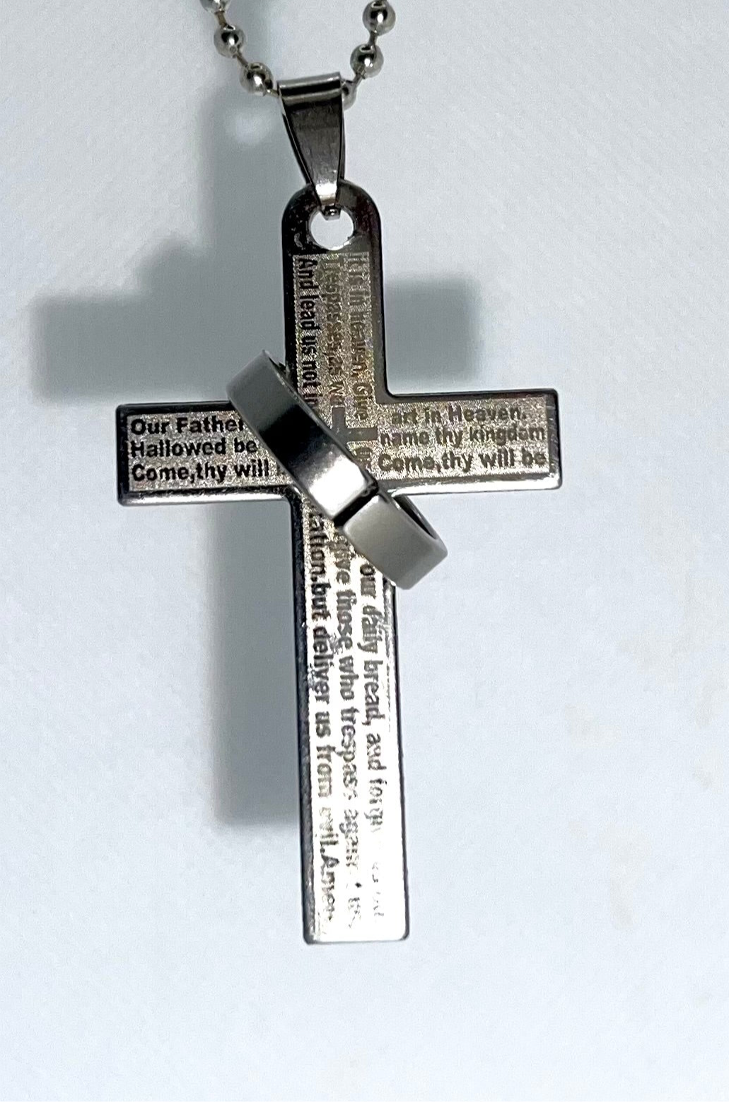 Lord’s Prayer en español and English stainless steel