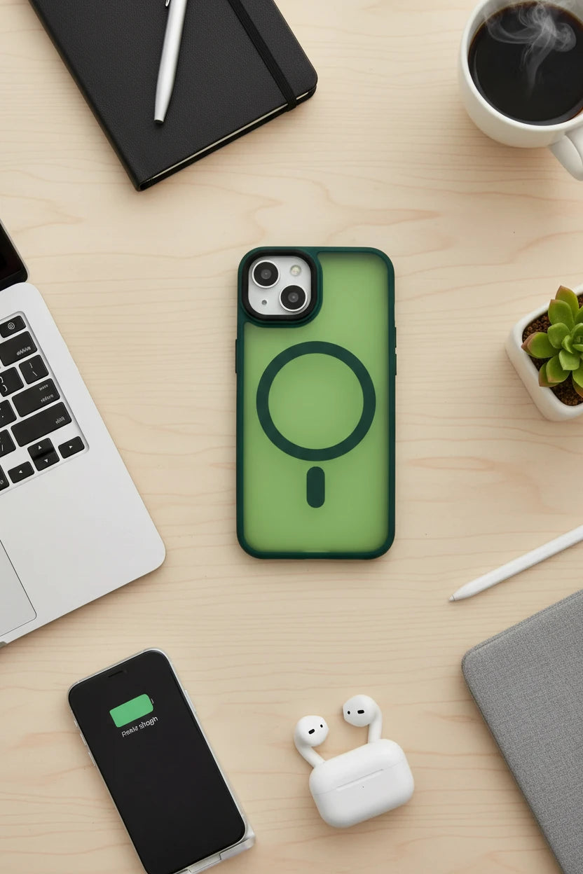 Matte Magnetic Wireless Charging Case for iPhone