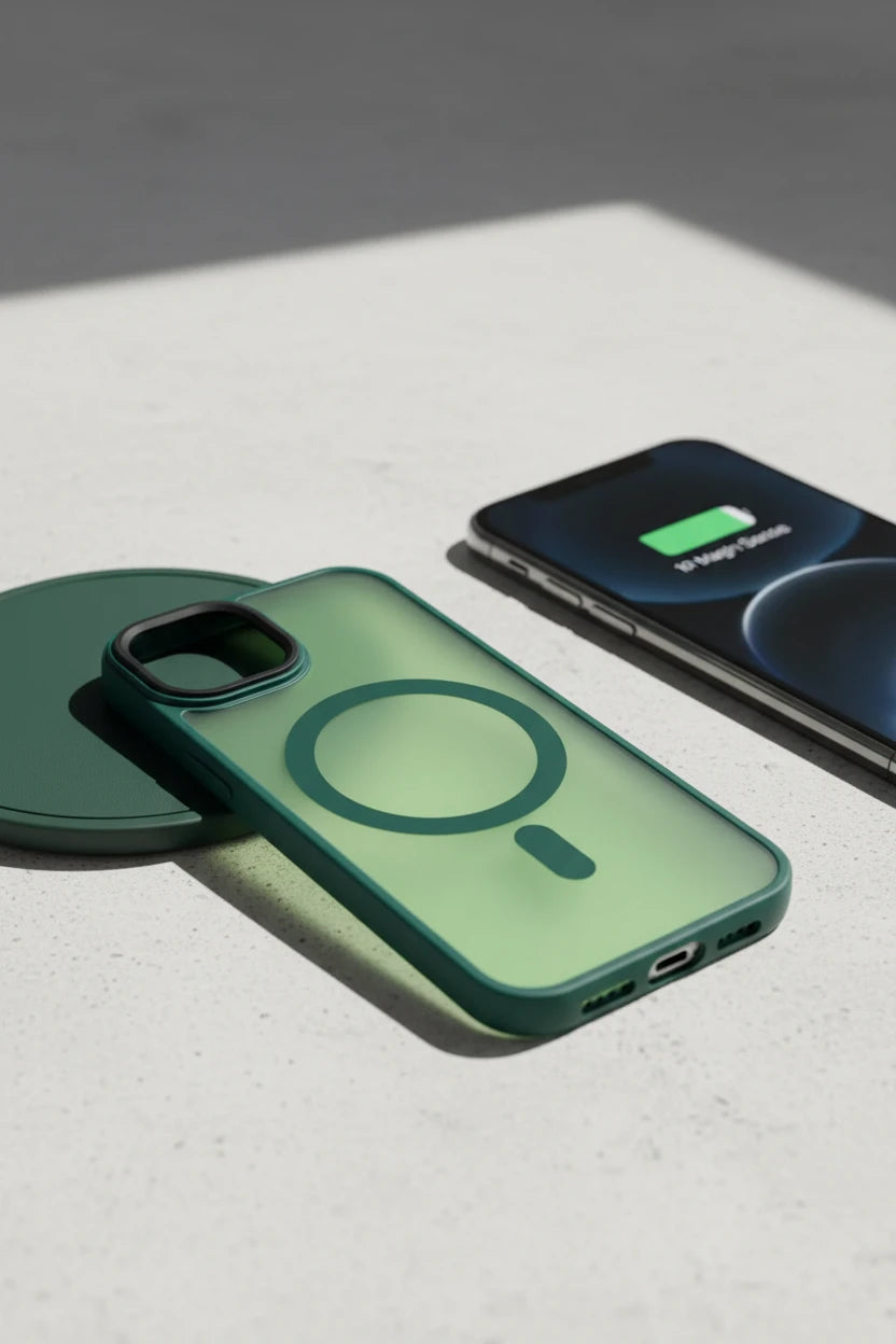 Matte Magnetic Wireless Charging Case for iPhone