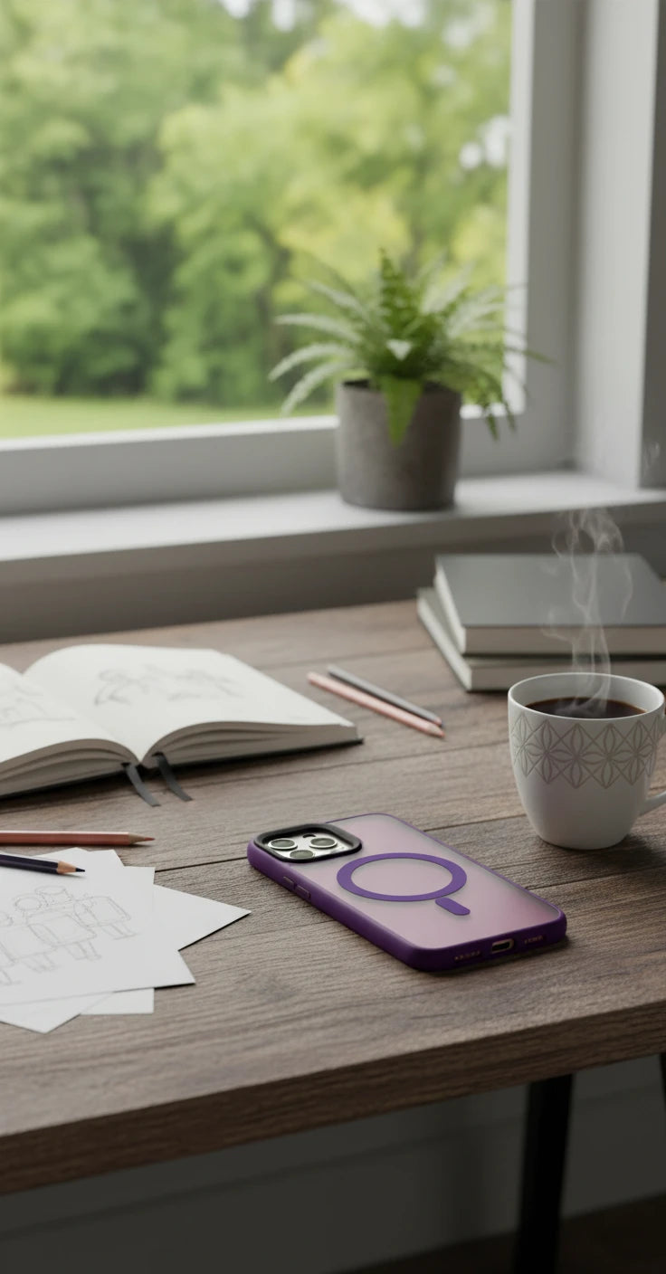 For Magnetic phone case For iPhone 15 14 13 Pro Max Plus Hard PC Bumper Cover Dark Purple Trust Media 365   iphone case  TRUST 365 Media