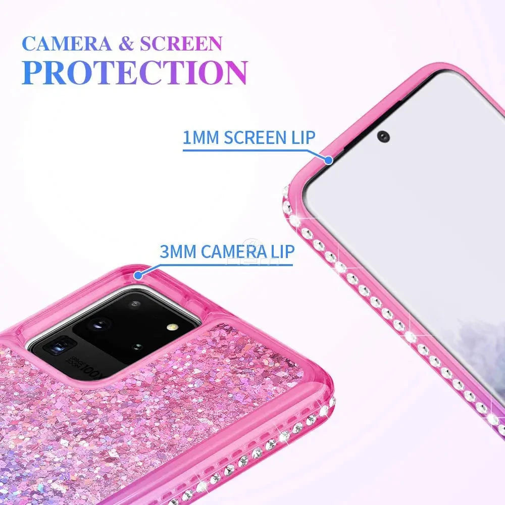 For Samsung S20 Ultra case Ultra 6.9 Liquid Glitter Trust Media 365   samsung-case
