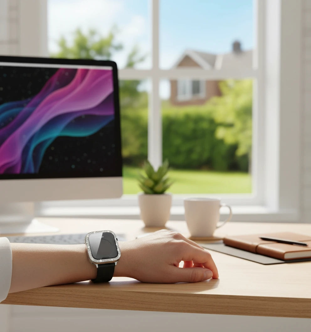 For Watch Cover with Bling kiGlass with Cover for Apple Watch Case Trust Media 365   iwatch screen protector  TRUST 365 Media