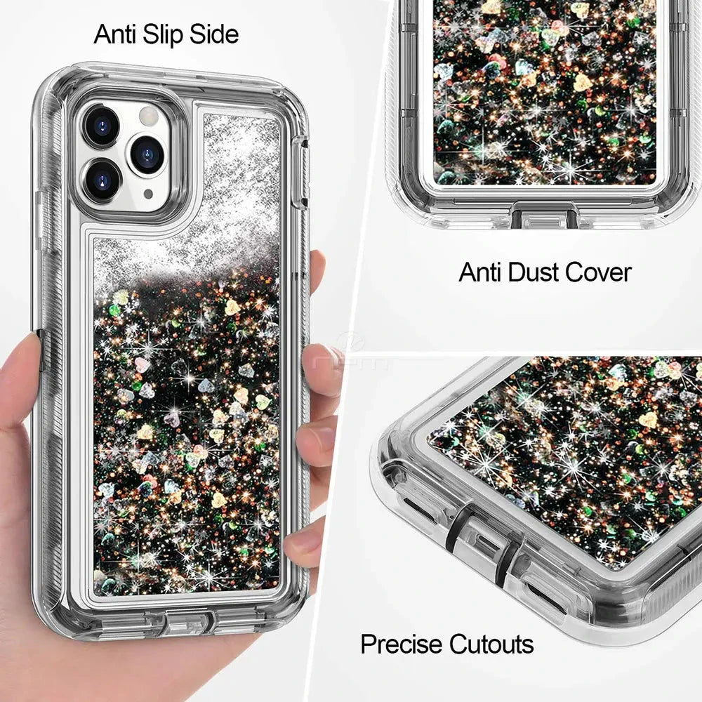 For iPhone 11 case Liquid Glitter Defender Cases Trust Media 365   iphone-case