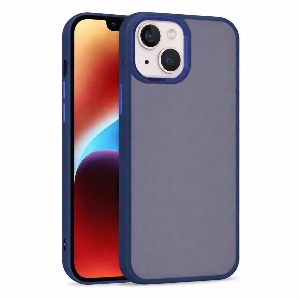 For iPhone 14 Pro case Matt Bumper TPC Case - Blue Trust Media 365   iphone-case  TRUST 365 Media