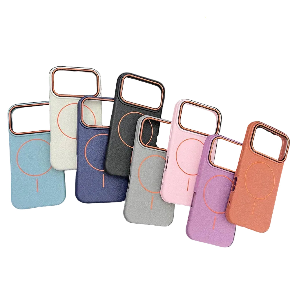 For iPhone 17 Magnetic Case Luxury Leather Texture Magnetic Case For iPhone 17 Air 16 15 14 Plus 13 12 11 Pro Max For Magsafe Shockproof Soft TPU Cover Perfect Stock   New  TRUST 365 Media
