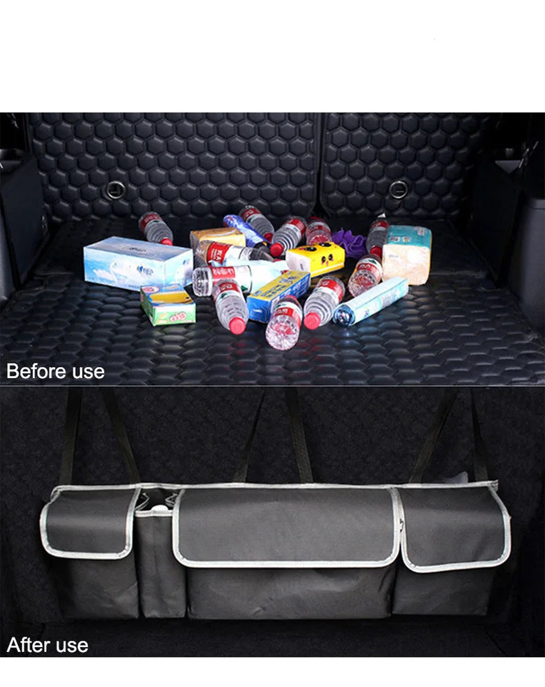 Adjustable Car Trunk Organizer Backseat Storage Bag High Capacity Multi-use Oxford Car Seat Back Organizers Automobile Interior