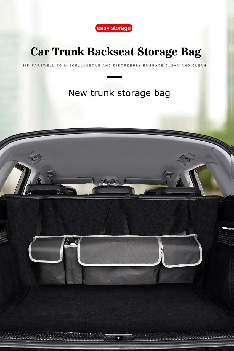 Adjustable Car Trunk Organizer Backseat Storage Bag High Capacity Multi-use Oxford Car Seat Back Organizers Automobile Interior