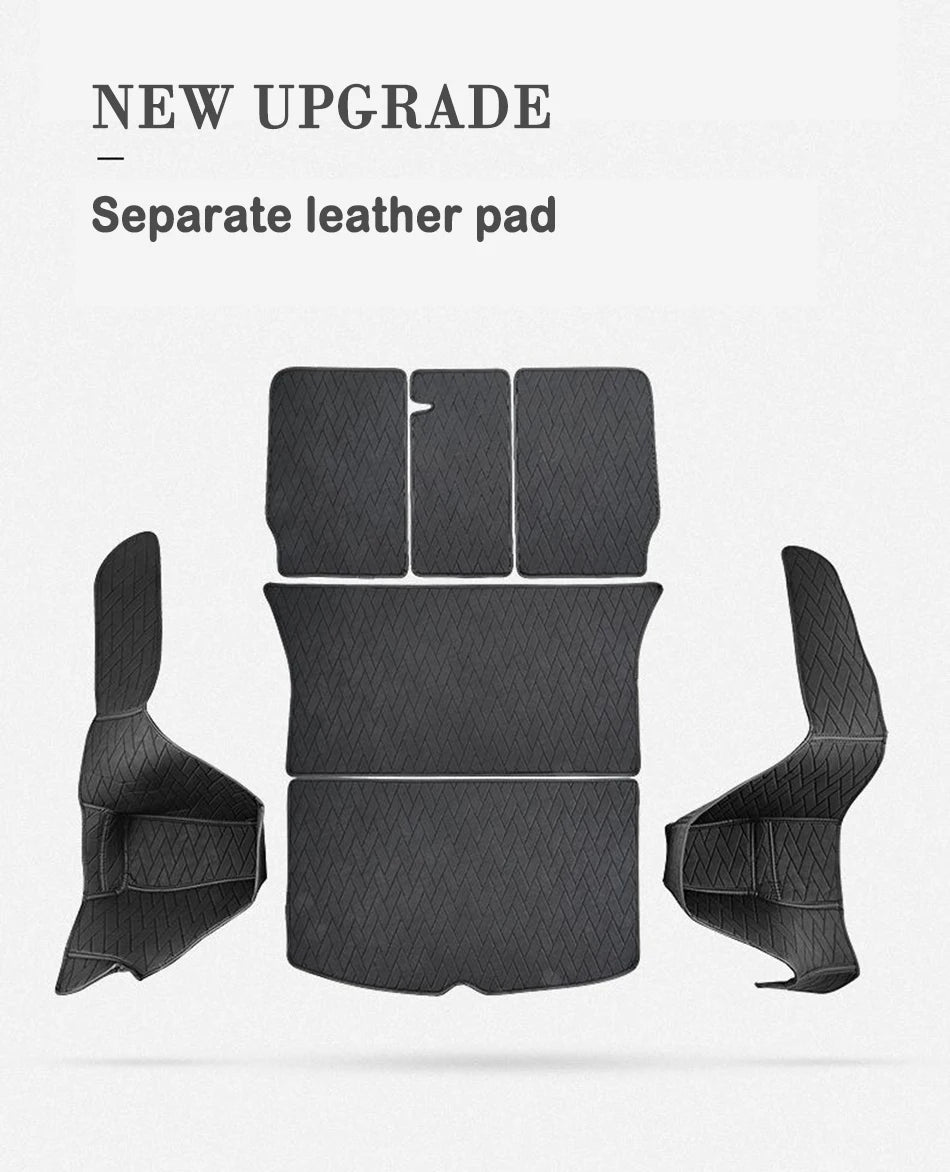 New Leather Trunk Mats Fully Surrounded Waterproof Cargo Liner for Tesla Model Y 3 Highland 2017 to 2023 2024 Trunk Accessories