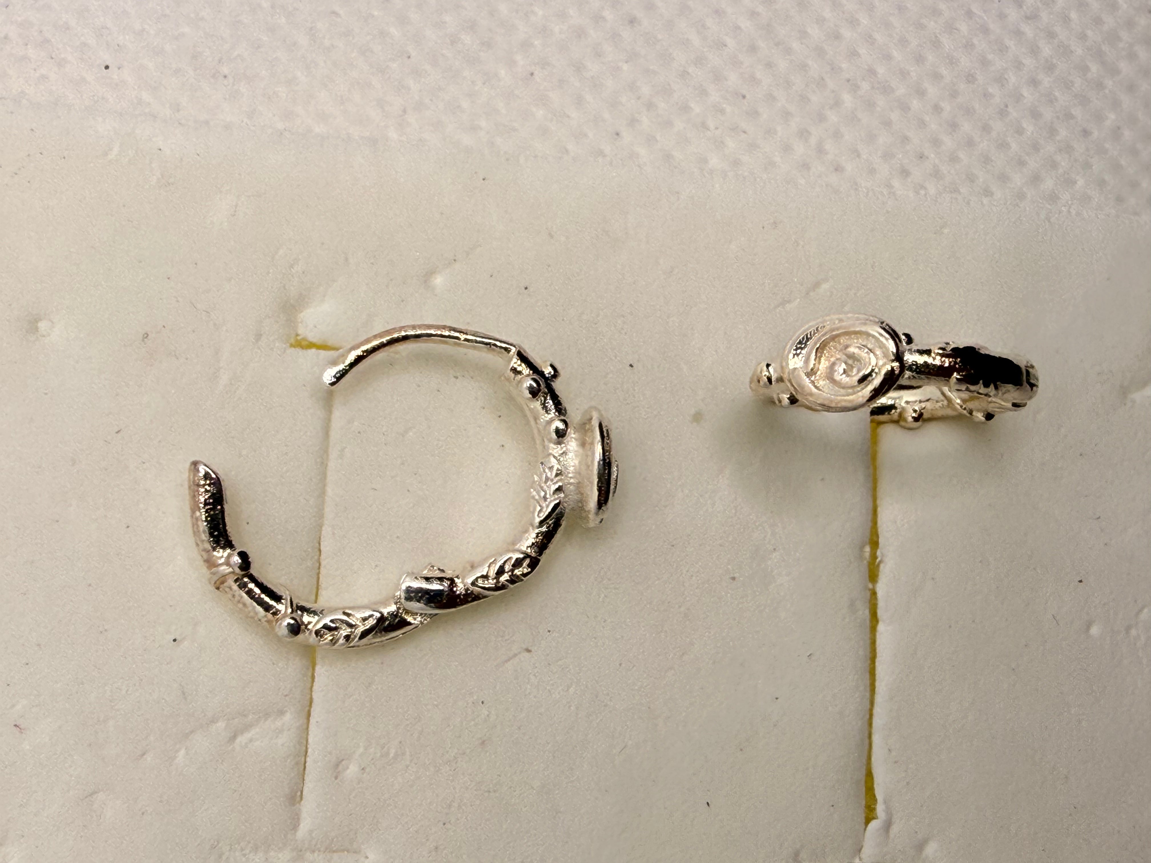 Metal Tone Swirl Spiral Small Drop Earrings