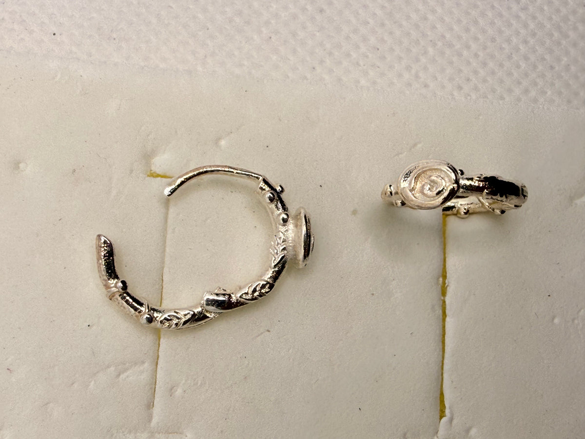 Metal Tone Swirl Spiral Small Drop Earrings