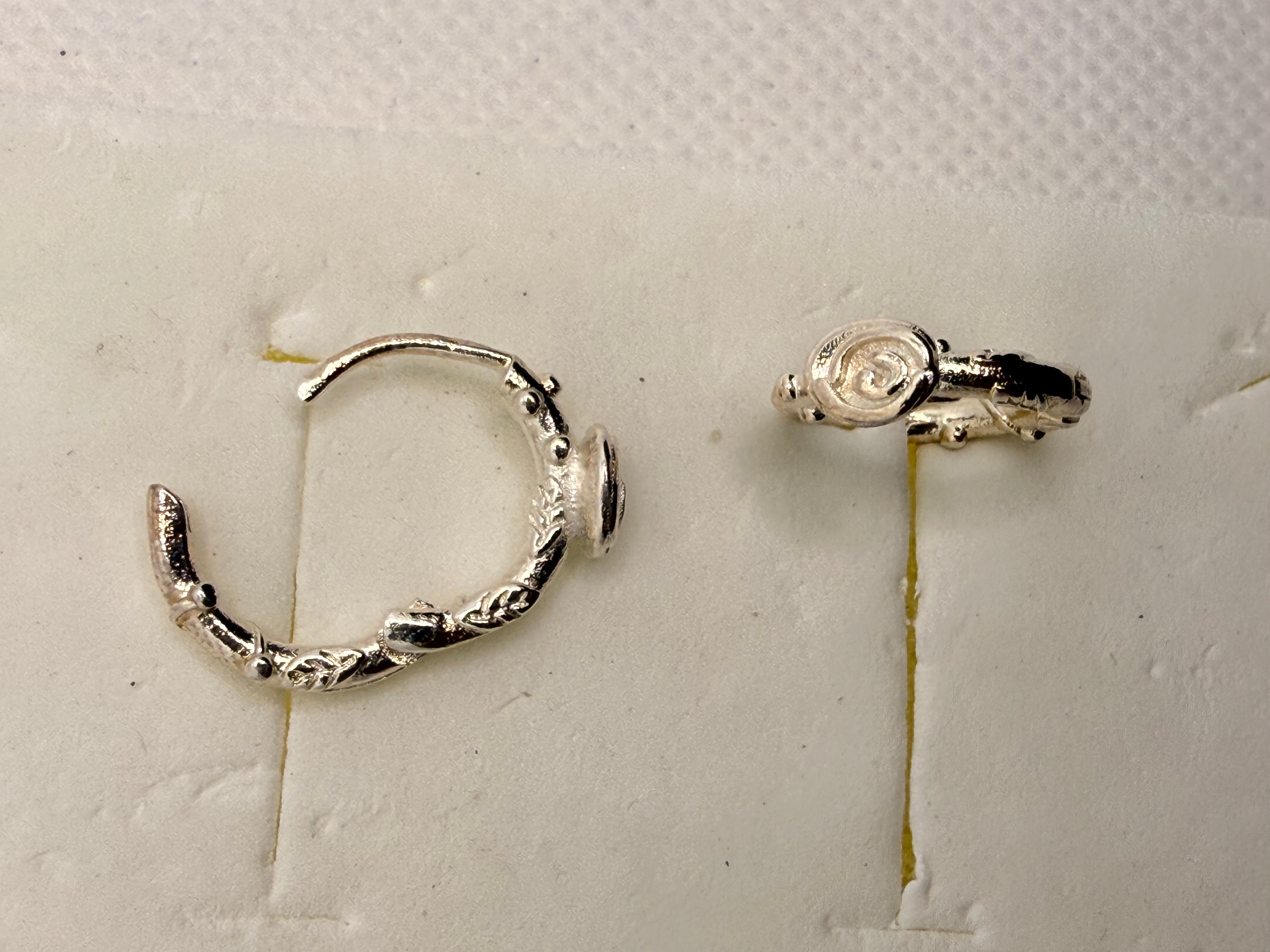 Metal Tone Swirl Spiral Small Drop Earrings