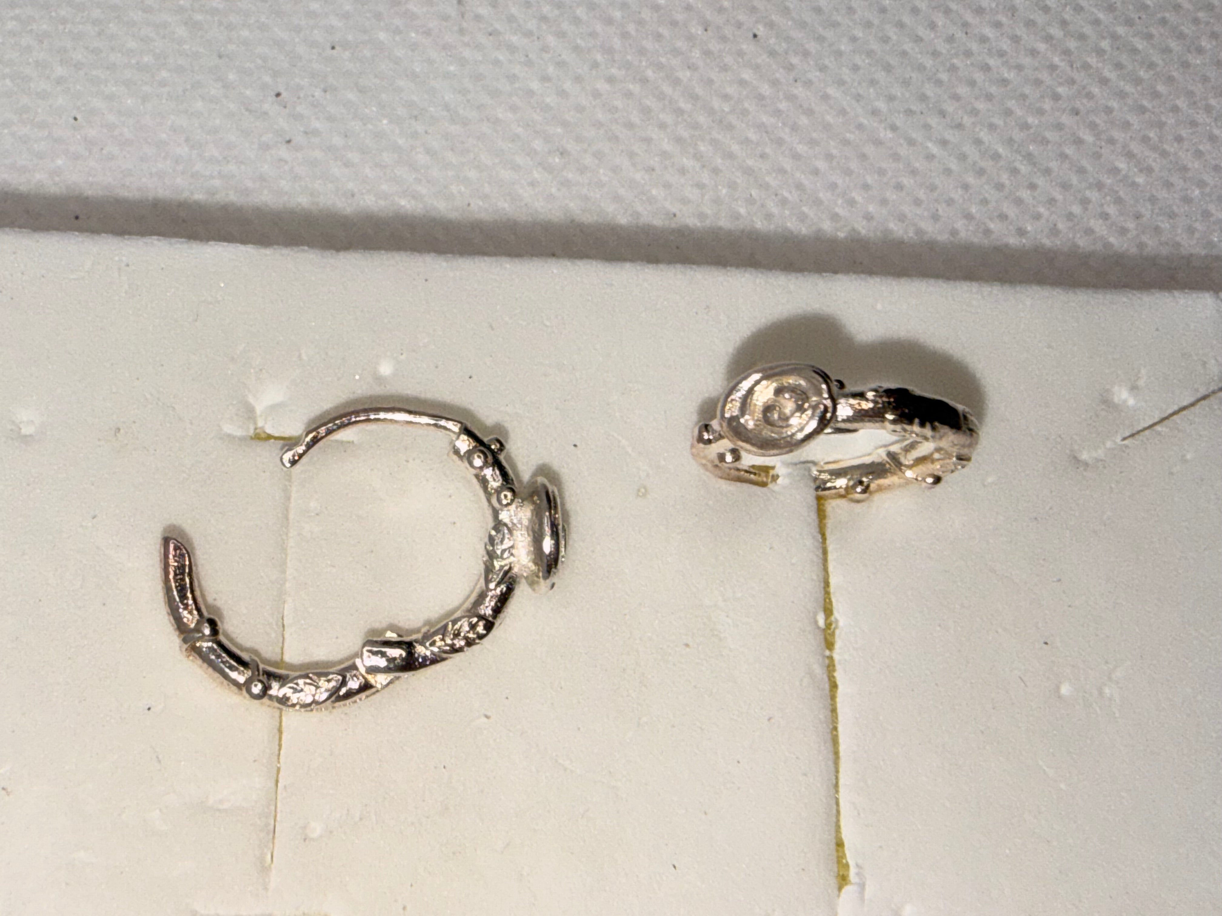 Metal Tone Swirl Spiral Small Drop Earrings