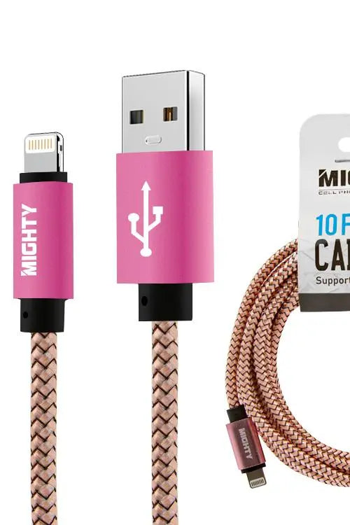 Lightning 10FT Super Cable Purple or Pink Fast Charging Generic