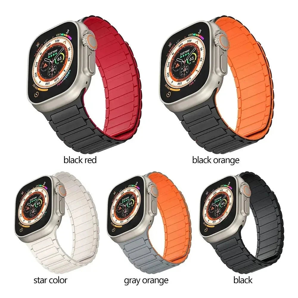 Magnetic Loop for Apple Watch Bands 44mm 40mm 49mm 45mm 41mm 38mm Silicone Bracelet iWatch Series 9 8 7 6 5 4 3 Se ultra 2 strap Trust Media 365   watch-band  TRUST 365 Media