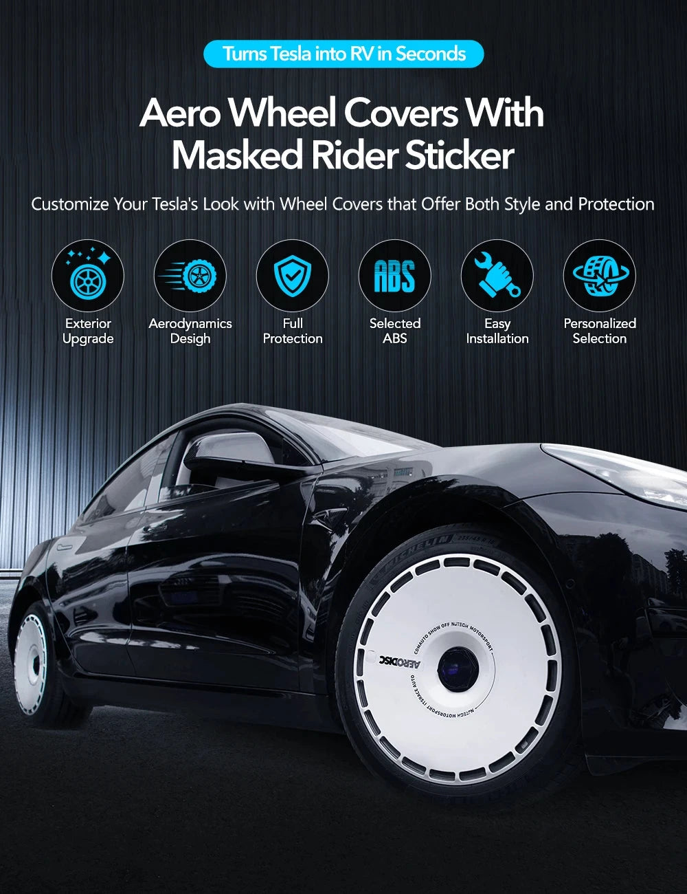 Model Y Wheel Covers TESERY Aero Wheel Covers TESERY Aero DISC Wheel Covers for Model Y / Model 3 Highland Tesery Official Store   tesla-accessories  TRUST 365 Media