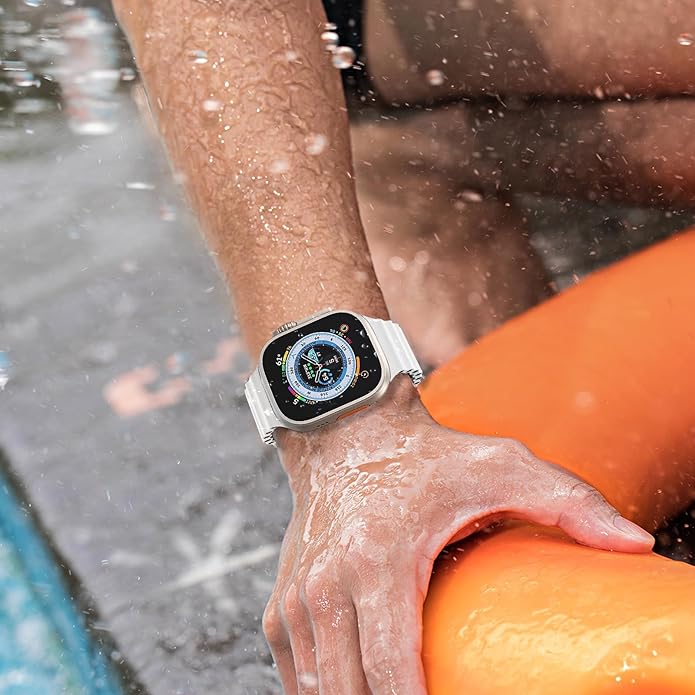 Ocean Silicone Sport Band For Apple Watch Ultra 2/Ultra Band 49mm 45mm 44mm 42mm for Men Women, Breathable Soft Waterproof Strap Trust Media 365   iwatch bands