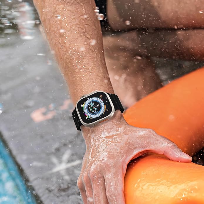 Ocean Silicone Sport Band For Apple Watch Ultra 2/Ultra Band 49mm 45mm 44mm 42mm for Men Women, Breathable Soft Waterproof Strap Trust Media 365   iwatch bands