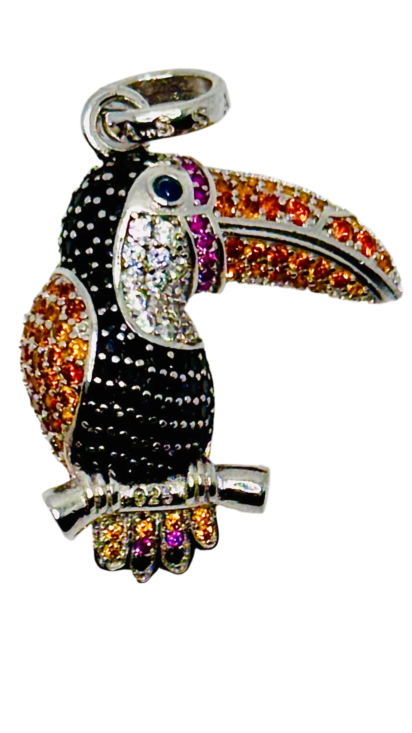 Toucan jewelry Pendant Colorful Birds Toucan Brand Fashion 925 Sterling Silver Jewelry Europe Bijoux Accessories Gift For Woman Men Girls Generic
