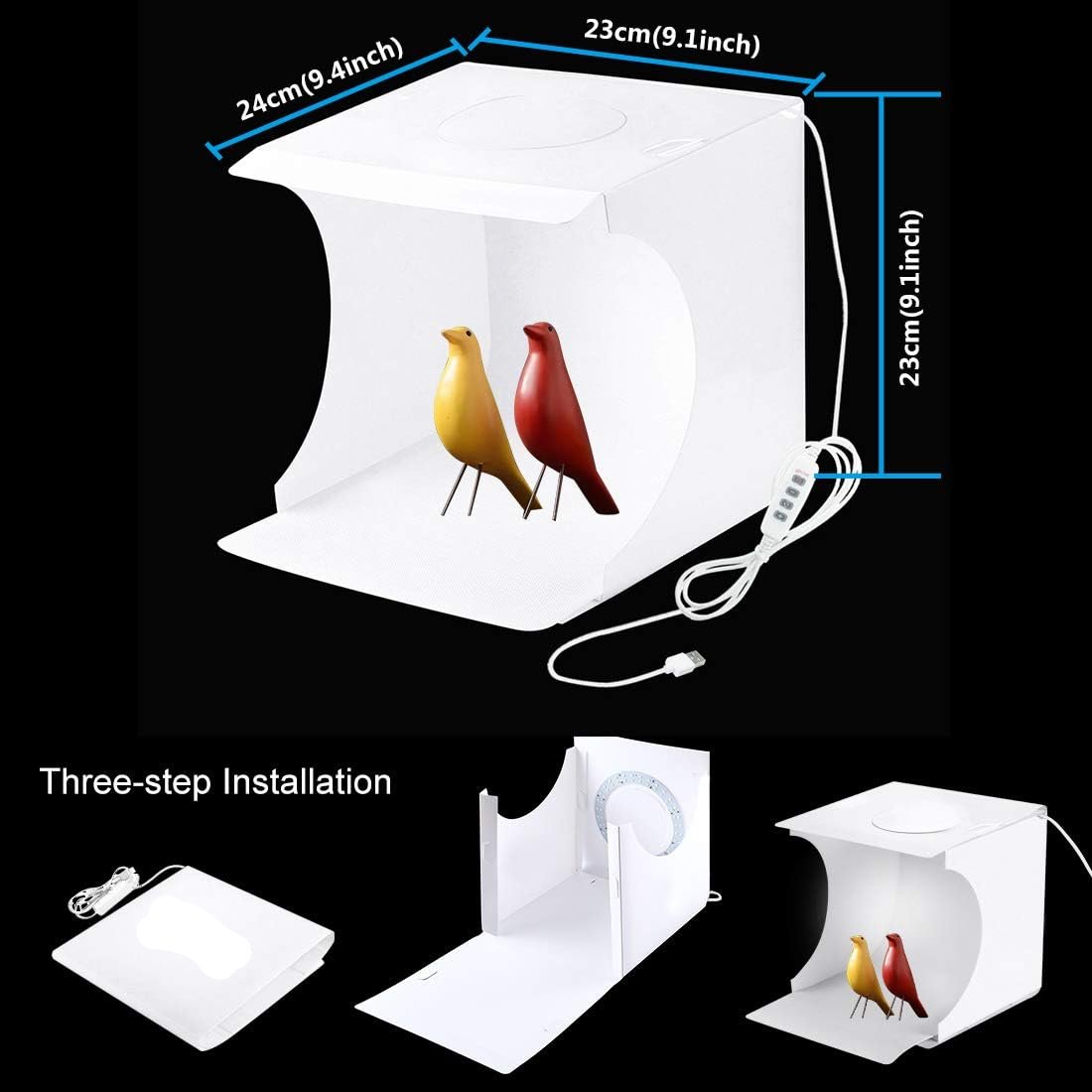 Photo Studio Box with dimmable lighting LED