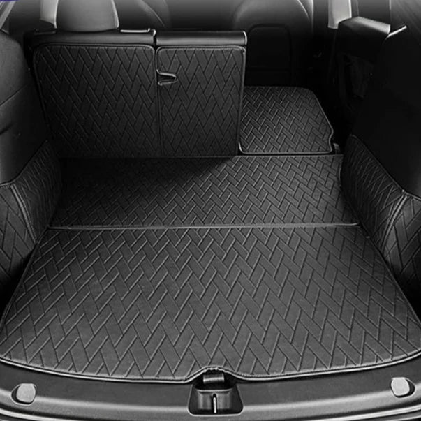 New Leather Trunk Mats Fully Surrounded Waterproof Cargo Liner for Tesla Model Y 3 Highland 2017 to 2023 2024 Trunk Accessories