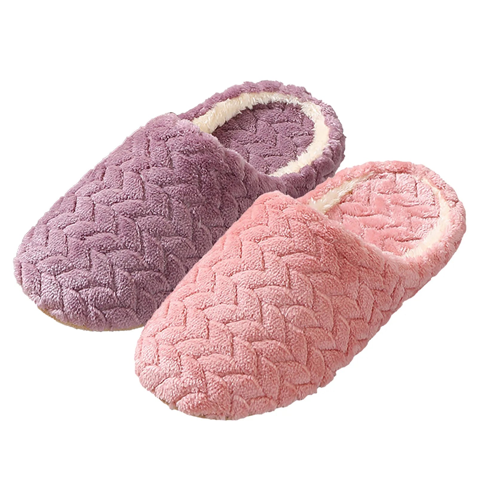 Women Winter Home Fur Slippers Cartoon Cat Non-Slip Soft Warm House Indoor Bedroom Men Couples Memory Foam Floor Shoes