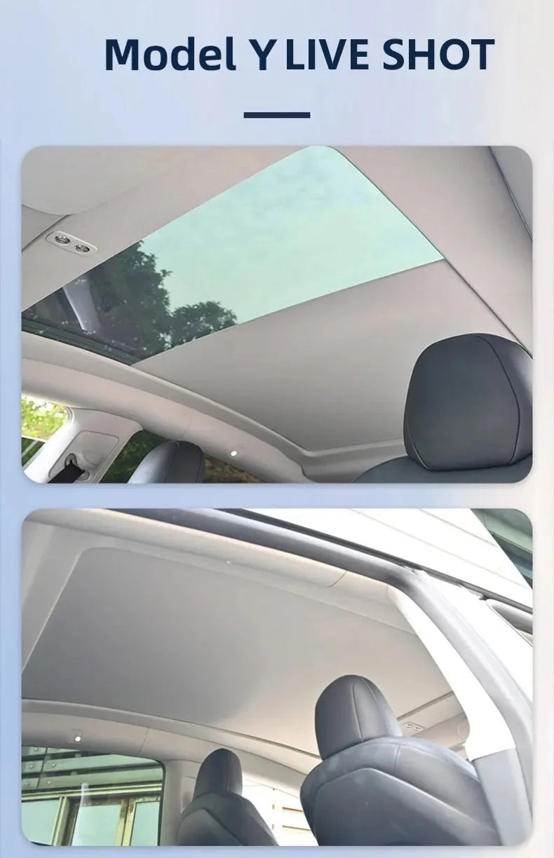 Aftermarket For Tesla Electric Sunshade for Model Y 2024 2023 2022 Integrated Car Sunroof Shade Retractable Sun Visor Interior Modificati Parts