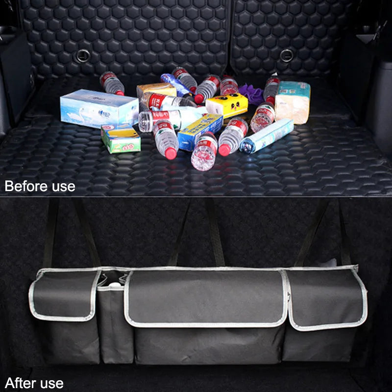 Adjustable Car Trunk Organizer Backseat Storage Bag High Capacity Multi-use Oxford Car Seat Back Organizers Automobile Interior