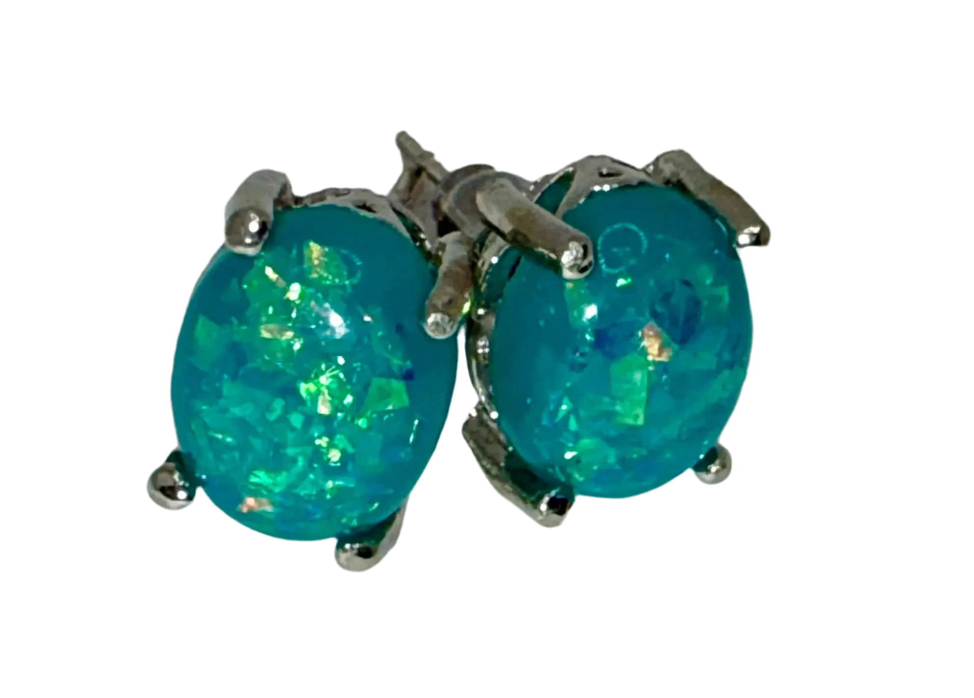 Sleek Blue Opal Stud Earrings – 925 silver earrings Trust Media 365   Jewlery  TRUST 365 Media