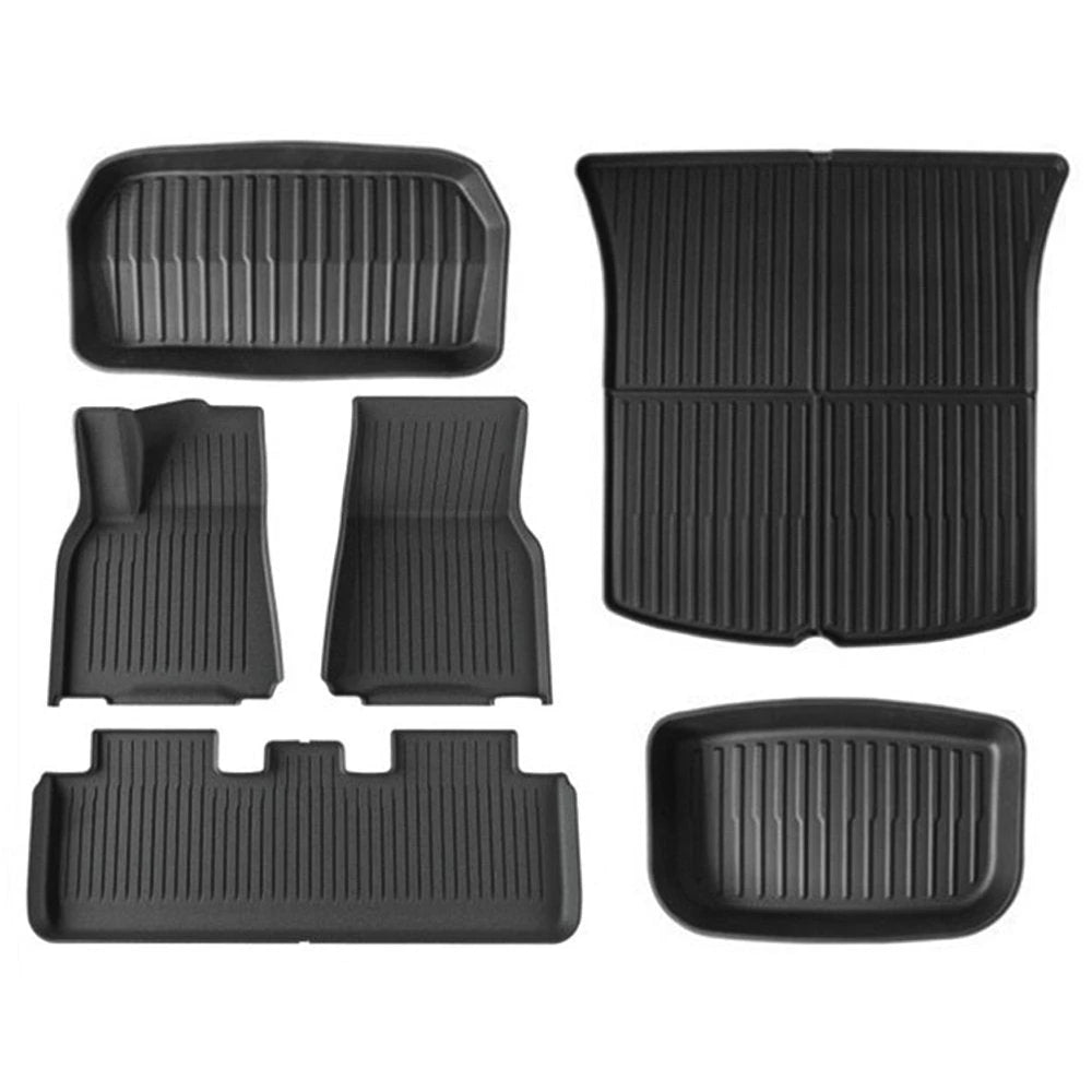 TESERY TPE All Weather Floor Mats for Tesla Model Y & Model 3 Tesery Official Store  Model Y (2020-2025.2) / Left-Hand Drive (6 PCS)