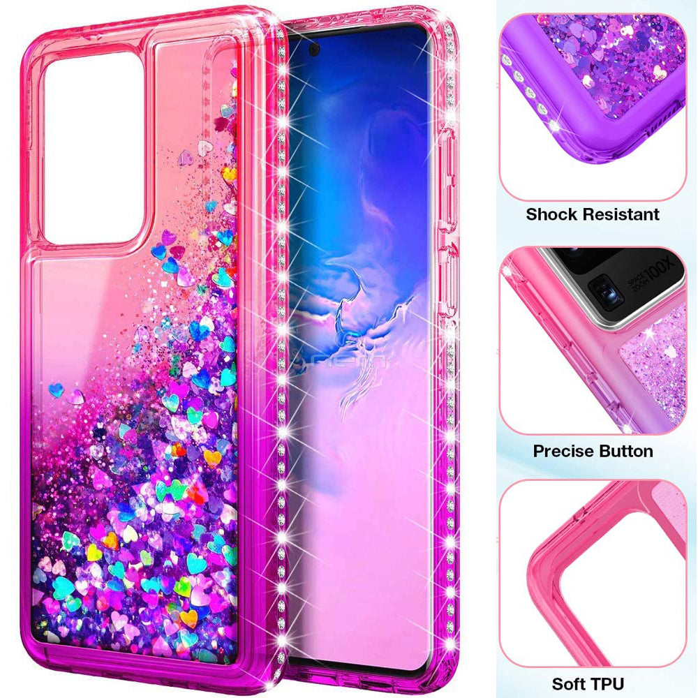 For Samsung S11 Plus S20 Ultra 6.9 Liquid Glitter