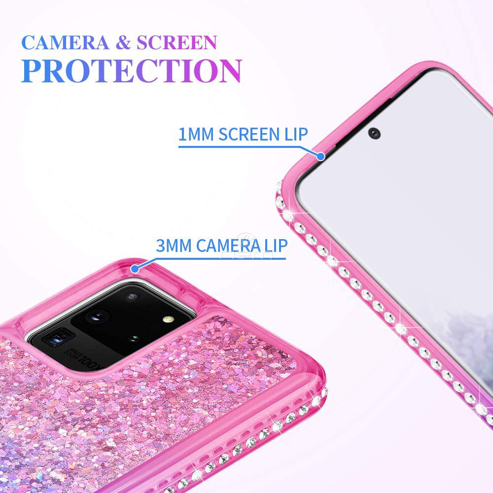 For Samsung S11 Plus S20 Ultra 6.9 Liquid Glitter