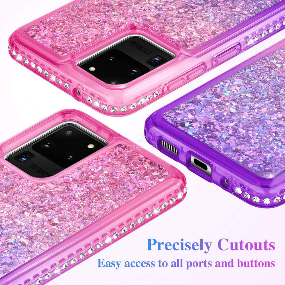 For Samsung S11 Plus S20 Ultra 6.9 Liquid Glitter