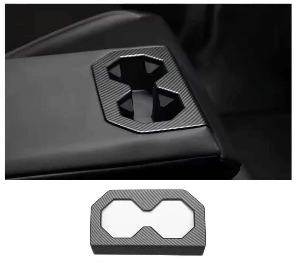 Tesla Cybertruck Center Console Protective Sticker – ABS Decorative Trim Trust Media 365  Rear cup panel tesla-accessories 29.99