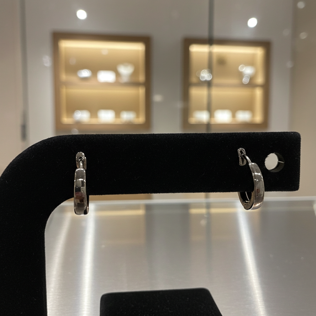 Silver-Tone Slim Huggie Hoop Earrings, Small