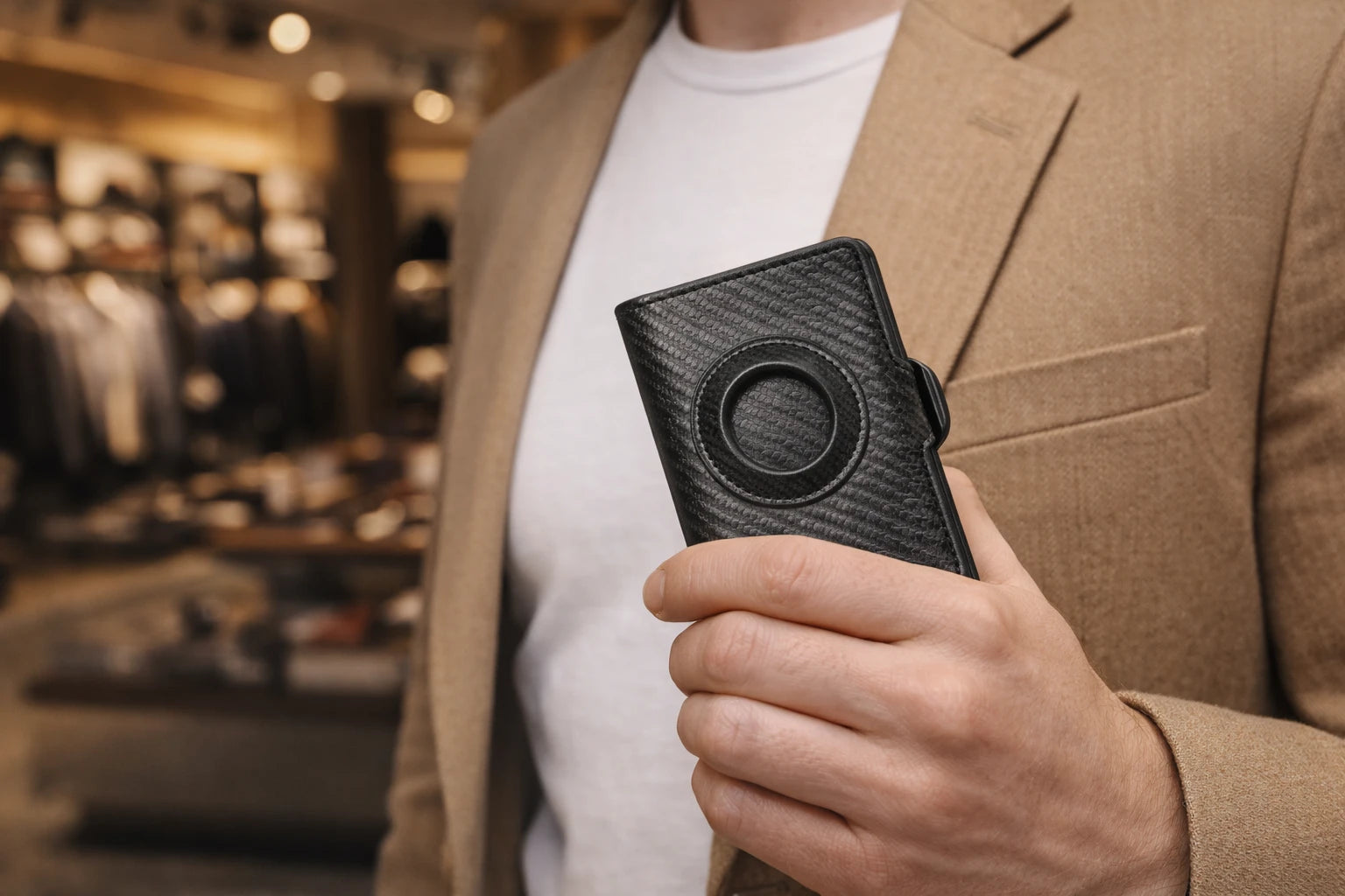 Wallet For Men Tracking GPS Carbon Black with Airtag Holder Trust Media 365   wallet  TRUST 365 Media