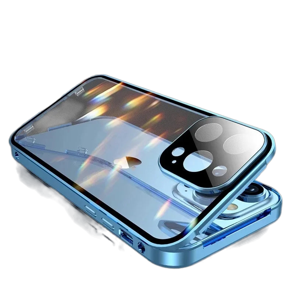 For Double Sided Glass Snap Lock Case For iPhones