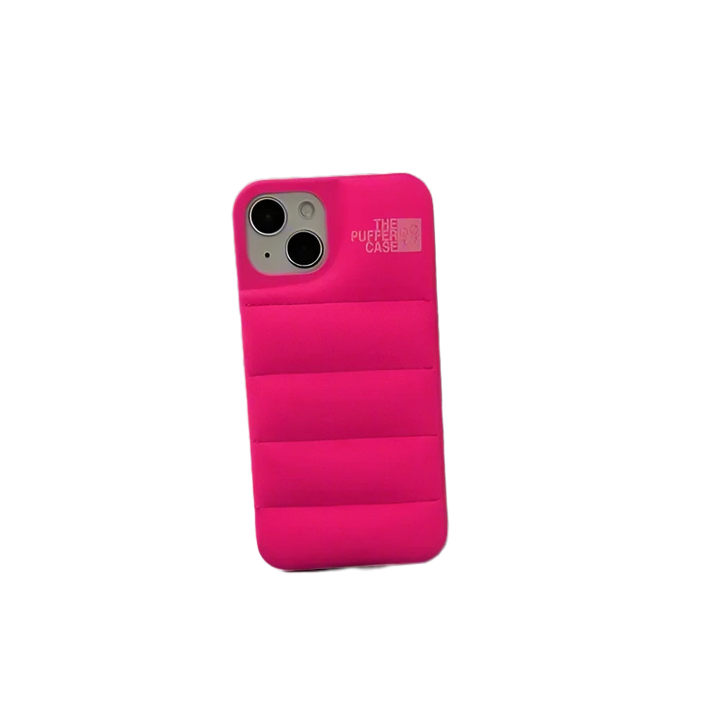 For Fashion Brand Down Jacket Phone Case For iPhone - Puffer case Pink Phone 12 Mini