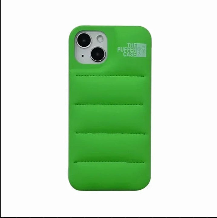 For Fashion Brand Down Jacket Phone Case For iPhone - Puffer case Green Collection