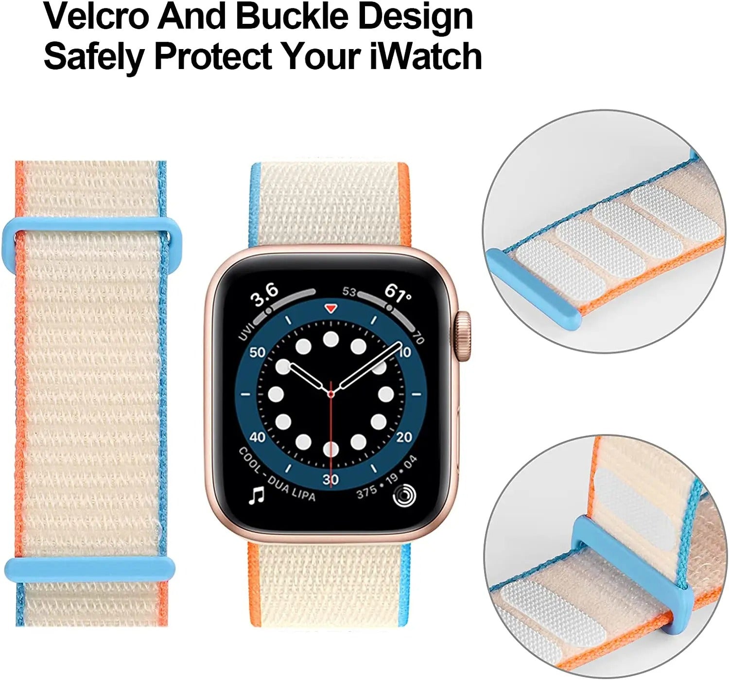 Band For Apple watch Series 2 9 8 7 SE/6/5/4 Ultra 40MM 44MM 49MM Nylon Soft Breathable Strap for watch series 6 5 4 3 38MM 42MM