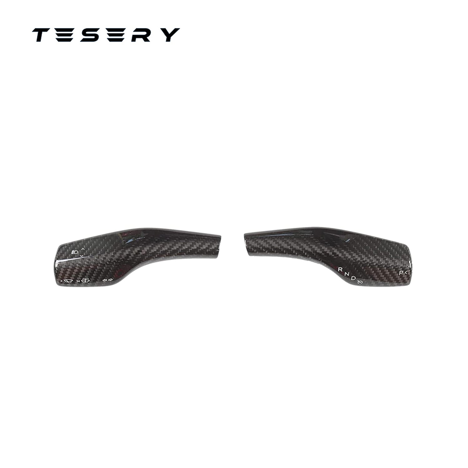 TESERY Model 3 / Y Stalks Turn Signal Cover - Dry Carbon Fiber Interior Mods Tesery Official Store 