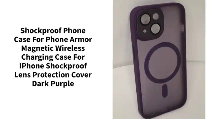 shockproof phone case For Phone Armor Magnetic Wireless Charging Case For iPhone Shockproof Lens Protection Cover Dark Purple by@Outfy