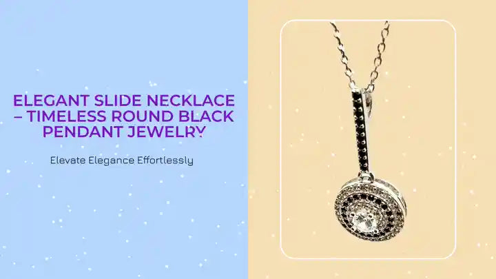 Elegant Slide Necklace &ndash; Timeless Round Black Pendant Jewelry by@Outfy