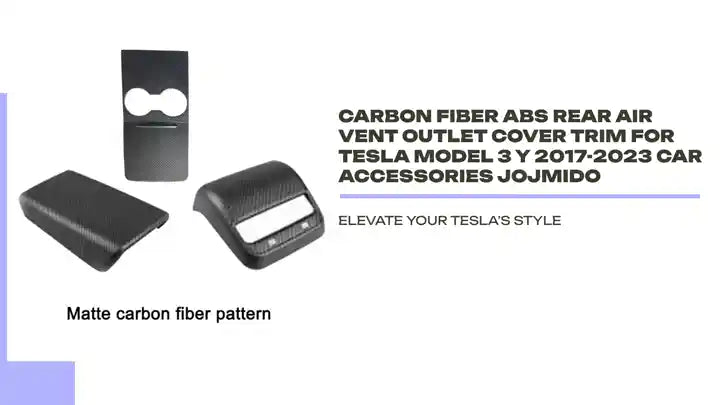 Carbon Fiber ABS Rear Air Vent Outlet Cover Trim for Tesla Model 3 Y 2017-2023 Car Accessories JOJMIDO by@Outfy