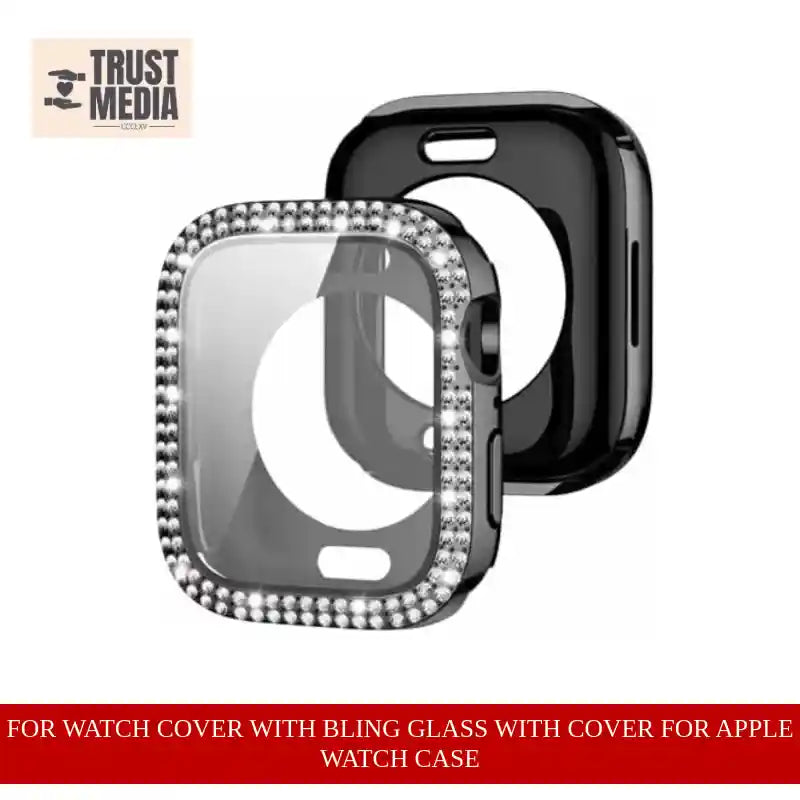 For Watch Cover with Bling Glass with Cover for Apple Watch Case by@Outfy