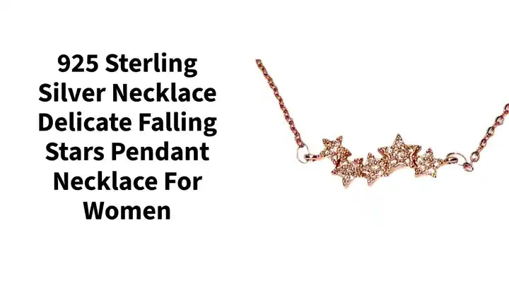 925 sterling silver necklace Delicate Falling Stars Pendant Necklace for Women by@Outfy