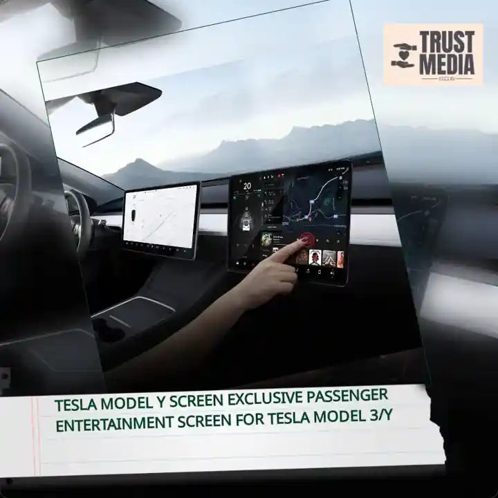 Tesla Model Y screen Exclusive Passenger Entertainment Screen for Tesla Model 3/Y by@Outfy