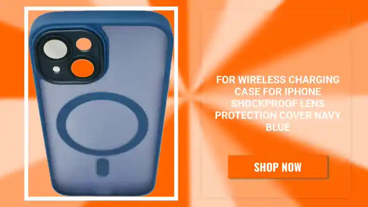 For Wireless Charging Case For iPhone Shockproof Lens Protection Cover Navy Blue by@Outfy