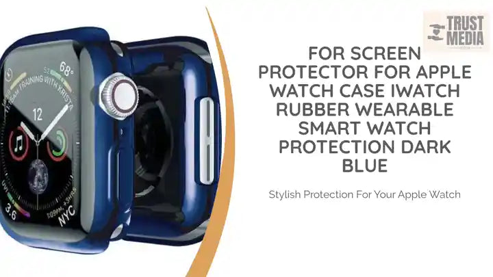 For Screen Protector For Apple Watch Case iwatch Rubber Wearable Smart Watch Protection Dark Blue by@Outfy